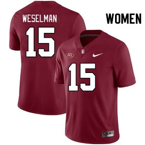 Women Connor Weselman Cardinal Stanford University 2024 ACC Conference College Football #15 Jersey 324750-457