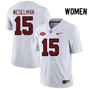 Women Connor Weselman White Stanford University 2024 ACC Conference College Football #15 Jersey 216725-226