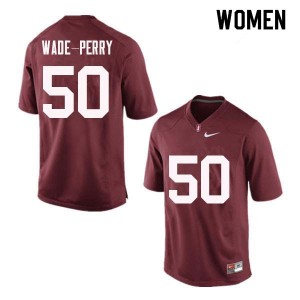 Women Dalyn Wade-Perry Red Stanford University College Football #50 Jersey 618688-396