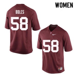 Women Dylan Boles Red Stanford University College Football #58 Jersey 767848-932