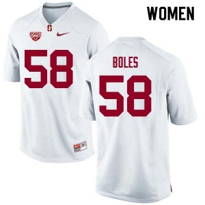 Women Dylan Boles White Cardinal College Football #58 Jersey 589210-657