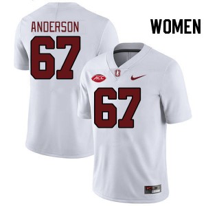 Women Fisher Anderson White Stanford Cardinal 2024 ACC Conference College Football #67 Jersey 983009-206