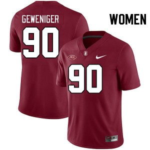 Women Gavin Geweniger Cardinal Stanford Cardinal 2024 ACC Conference College Football #90 Jersey 807500-666