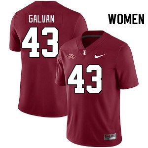 Women Jahsiah Galvan Cardinal Stanford 2024 ACC Conference College Football #43 Jersey 249324-474