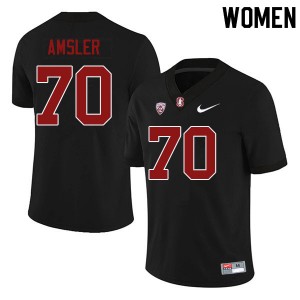 Women Jason Amsler Black Stanford College Football #70 Jersey 911770-354