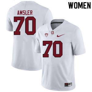 Women Jason Amsler White Stanford College Football #70 Jersey 871749-645