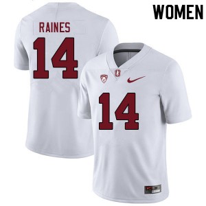 Women Jayson Raines White Stanford Cardinal College Football #14 Jersey 488150-804