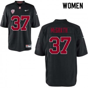 Women Joe McGrath Black Stanford College Football #37 Jersey 410085-363