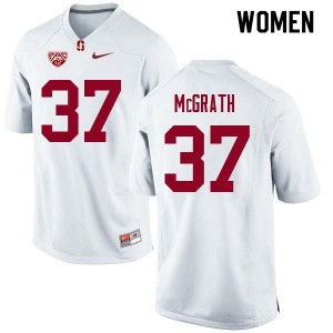 Women Joe McGrath White Stanford College Football #37 Jersey 401476-342