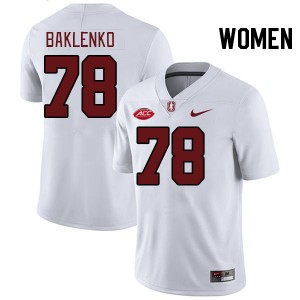 Women Luke Baklenko White Stanford Cardinal 2024 ACC Conference College Football #78 Jersey 205157-862