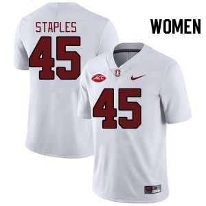 Women Omar Staples White Stanford University 2024 ACC Conference College Football #45 Jersey 492301-110