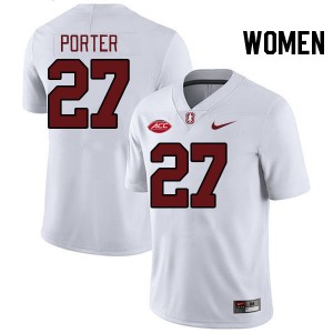 Women Omari Porter White Stanford Cardinal 2024 ACC Conference College Football #27 Jersey 516189-266