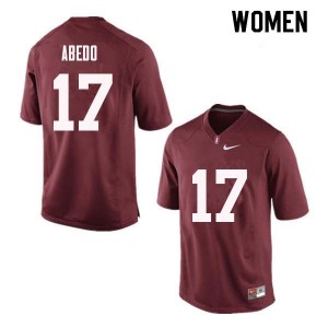 Women Paulson Abedo Red Cardinal College Football #17 Jersey 123488-364