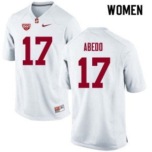 Women Paulson Abedo White Stanford College Football #17 Jersey 251340-129