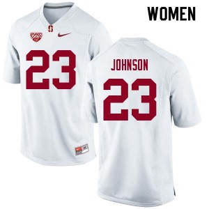 Women Ryan Johnson White Stanford Cardinal College Football #23 Jersey 612602-540