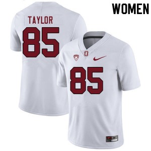 Women Shield Taylor White Stanford College Football #85 Jersey 304314-875