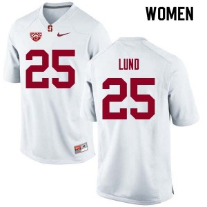 Women Sione Lund White Stanford Cardinal College Football #25 Jersey 653251-293