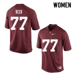 Women Thunder Keck Red Cardinal College Football #77 Jersey 849441-457