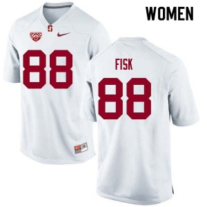 Women Tucker Fisk White Stanford University College Football #88 Jersey 254950-485