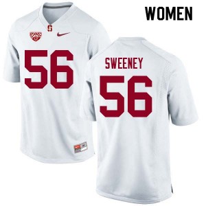 Women Will Sweeney White Stanford College Football #56 Jersey 126228-567