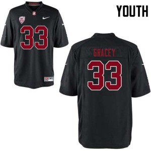 Youth Alex Gracey Black Stanford Cardinal College Football #33 Jersey 280425-190