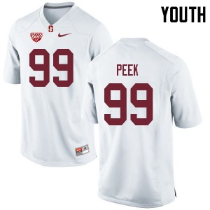 Youth Bo Peek White Stanford College Football #99 Jersey 356281-722