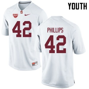 Youth Caleb Phillips White Cardinal College Football #42 Jersey 531407-254