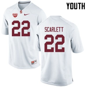 Youth Cameron Scarlett White Stanford University College Football #22 Jersey 837015-805