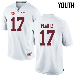 Youth Dylan Plautz White Stanford Cardinal College Football #17 Jersey 773025-266