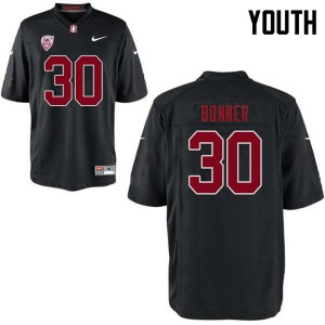 Youth Ethan Bonner Black Stanford Cardinal College Football #30 Jersey 130081-277