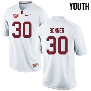 Youth Ethan Bonner White Stanford Cardinal College Football #30 Jersey 273886-330
