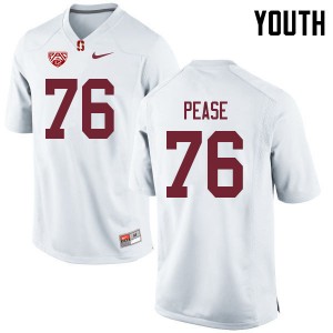 Youth Grant Pease White Cardinal College Football #76 Jersey 233202-378