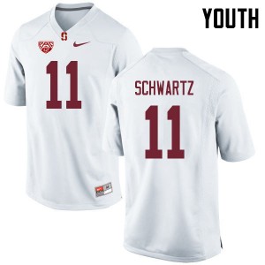 Youth Harry Schwartz White Stanford College Football #11 Jersey 700632-443