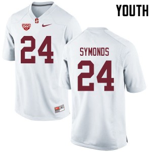 Youth Jay Symonds White Stanford University College Football #24 Jersey 969816-435