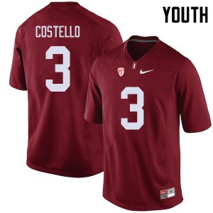 Youth K.J. Costello Cardinal Cardinal College Football #3 Jersey 314897-198