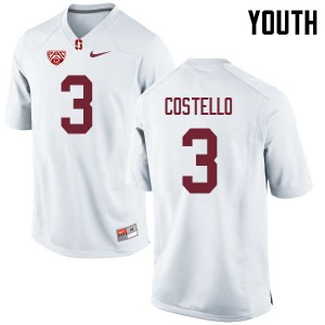 Youth K.J. Costello White Cardinal College Football #3 Jersey 567738-797
