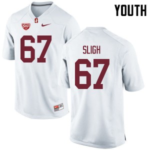 Youth Nicholas Sligh White Stanford Cardinal College Football #67 Jersey 120196-448