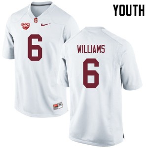 Youth Reagan Williams White Cardinal College Football #6 Jersey 288563-644