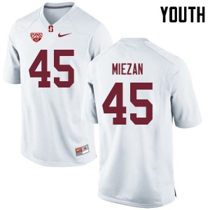 Youth Ricky Miezan White Stanford College Football #45 Jersey 531245-802