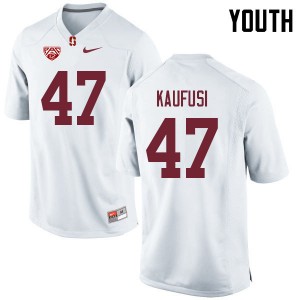 Youth Tangaloa Kaufusi White Cardinal College Football #47 Jersey 640491-115