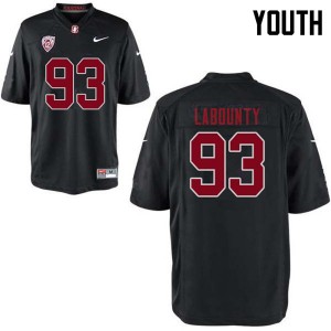 Youth Trey LaBounty Black Stanford University College Football #93 Jersey 650262-829