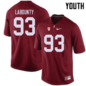 Youth Trey LaBounty Cardinal Cardinal College Football #93 Jersey 560420-863