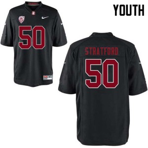 Youth Trey Stratford Black Stanford University College Football #50 Jersey 991629-295