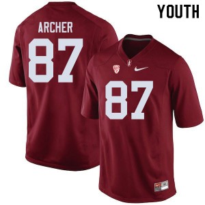 Youth Bradley Archer Cardinal Stanford College Football #87 Jersey 653534-221
