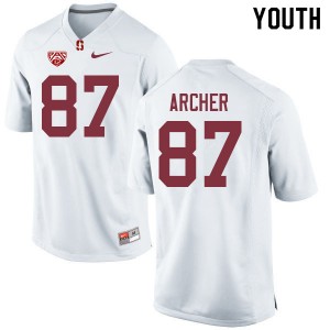 Youth Bradley Archer White Stanford College Football #87 Jersey 692000-537