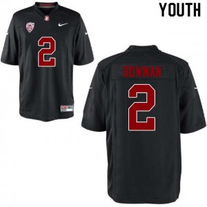 Youth Colby Bowman Black Stanford College Football #2 Jersey 765770-672