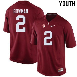 Youth Colby Bowman Cardinal Stanford Cardinal College Football #2 Jersey 686959-747