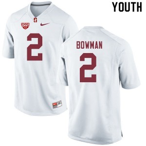 Youth Colby Bowman White Stanford Cardinal College Football #2 Jersey 820428-941