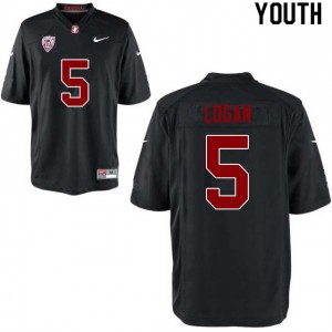 Youth Donjae Logan Black Stanford University College Football #5 Jersey 934969-450