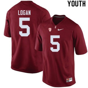 Youth Donjae Logan Cardinal Stanford Cardinal College Football #5 Jersey 136077-765